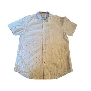 Cactus Man Mens Slim Fit Short Sleeve Button Down Shirt M White Casual Summer